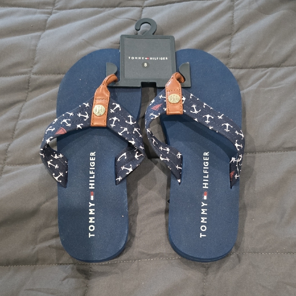Tommy Hilfiger Anchor Print Navy Flip Flops